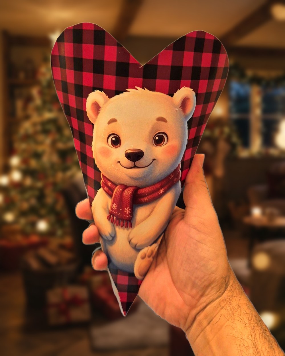 A heart cone with a polar bear